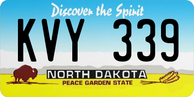 ND license plate KVY339