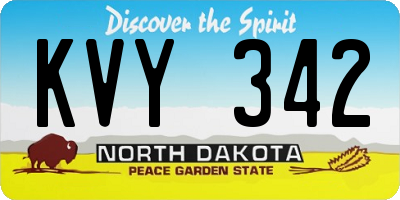 ND license plate KVY342