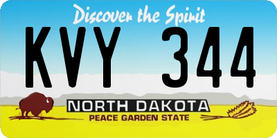 ND license plate KVY344