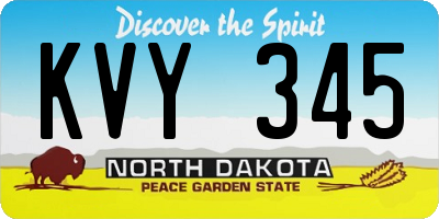 ND license plate KVY345