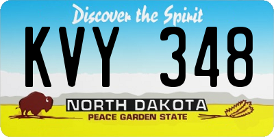 ND license plate KVY348
