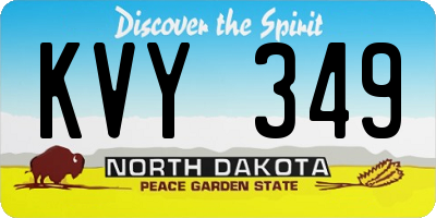 ND license plate KVY349