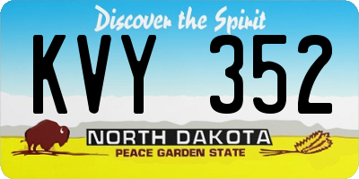 ND license plate KVY352