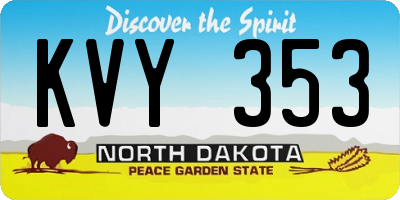 ND license plate KVY353