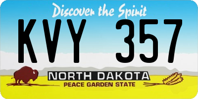 ND license plate KVY357