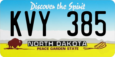 ND license plate KVY385