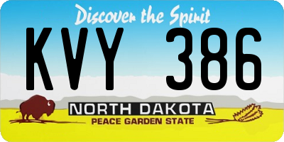 ND license plate KVY386