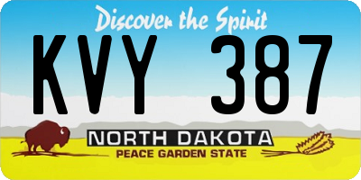 ND license plate KVY387