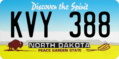 ND license plate KVY388