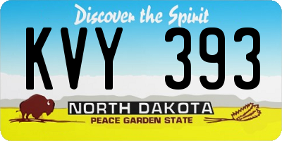 ND license plate KVY393