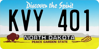 ND license plate KVY401