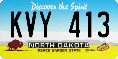 ND license plate KVY413