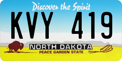 ND license plate KVY419