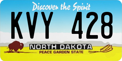 ND license plate KVY428