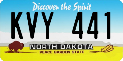ND license plate KVY441