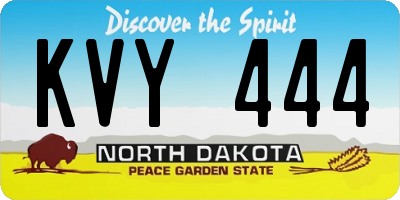 ND license plate KVY444