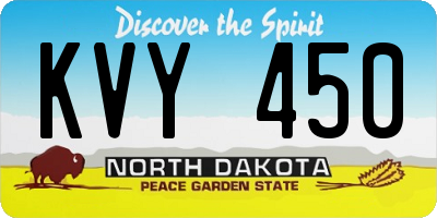 ND license plate KVY450