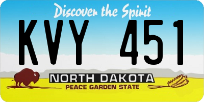 ND license plate KVY451