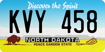 ND license plate KVY458