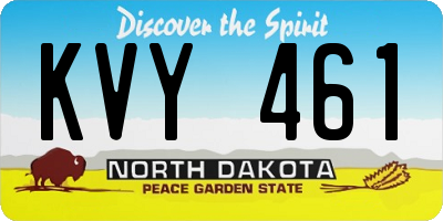 ND license plate KVY461