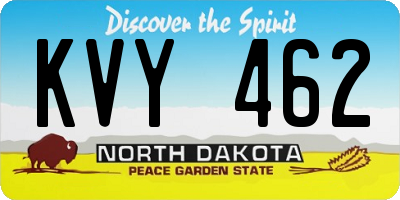 ND license plate KVY462