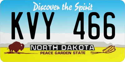 ND license plate KVY466