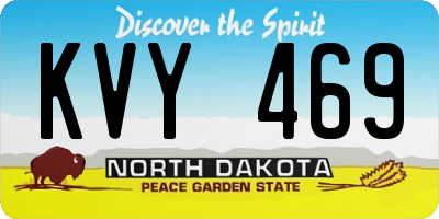 ND license plate KVY469