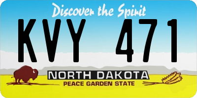 ND license plate KVY471