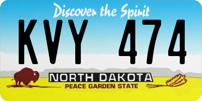 ND license plate KVY474