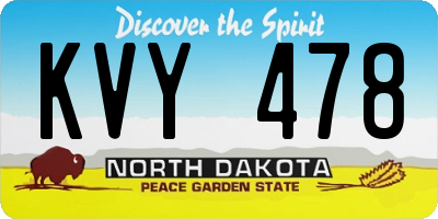 ND license plate KVY478