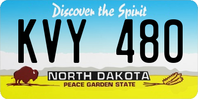 ND license plate KVY480