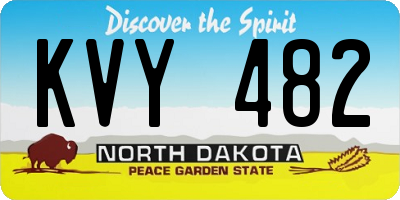 ND license plate KVY482