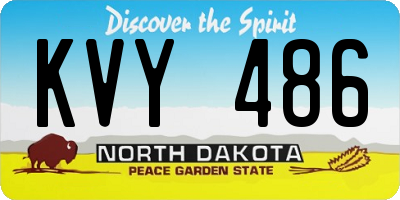 ND license plate KVY486