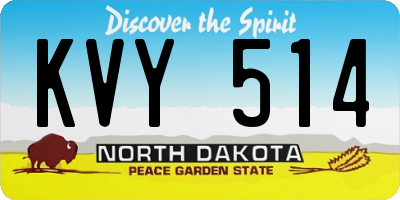 ND license plate KVY514