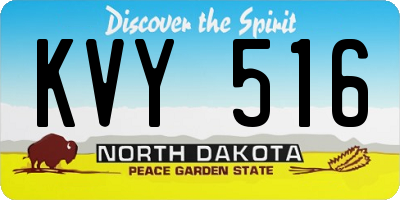 ND license plate KVY516