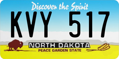 ND license plate KVY517