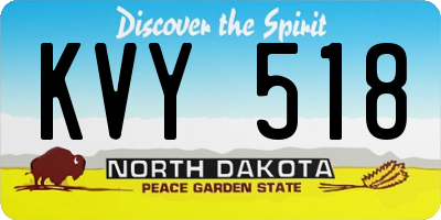 ND license plate KVY518
