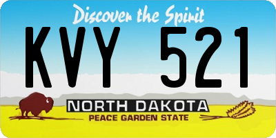 ND license plate KVY521