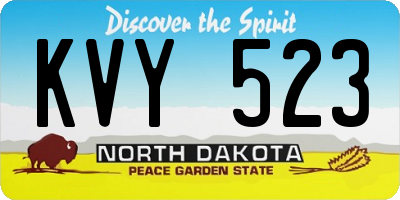 ND license plate KVY523