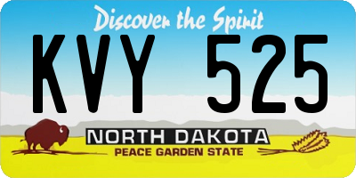 ND license plate KVY525
