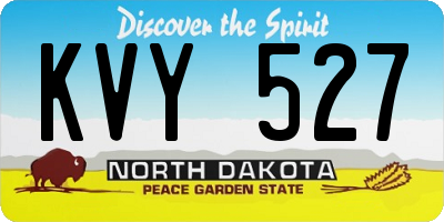ND license plate KVY527