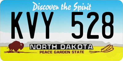 ND license plate KVY528