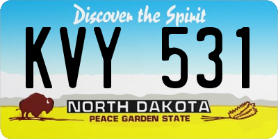 ND license plate KVY531