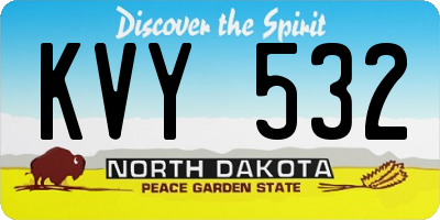 ND license plate KVY532