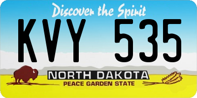 ND license plate KVY535
