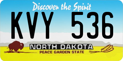 ND license plate KVY536