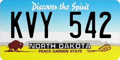 ND license plate KVY542