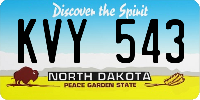 ND license plate KVY543