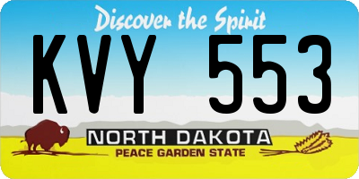 ND license plate KVY553