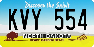 ND license plate KVY554